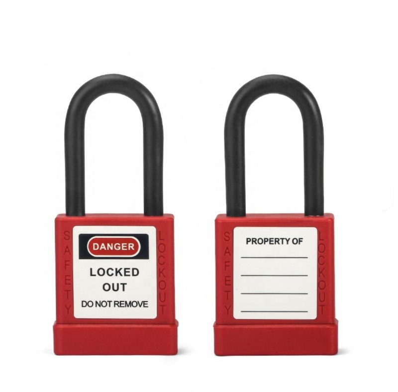 Замок алюминиевый с чехлом из нейлона, стальная дужка в оплетке h=38 мм d=6,4 мм BD-SG100 Замок алюминиевый с чехлом из нейлона, стальная дужка в оплетке h=38 мм d=6,4 мм BD-SG100